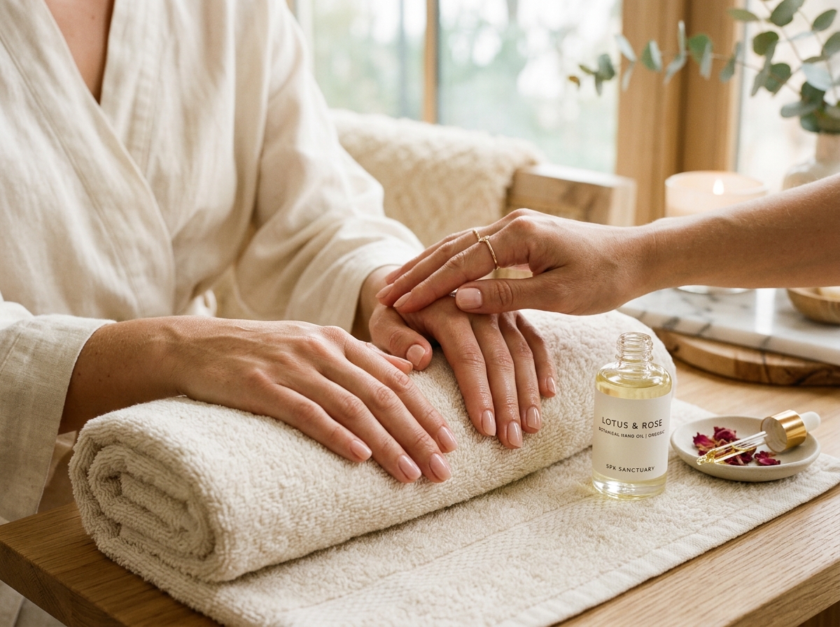 Spa Manicure and hand treatment ritual at VENUSTĀS Spa Edmonton